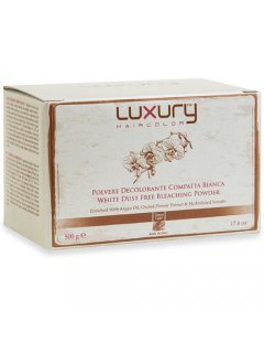 Luxury Hair Color Bleach Powder Dust Free White With Rose Essence Грін Лайт Лакшері Хеа Колор - Знебарвлююча  біла пудра без аміаку
