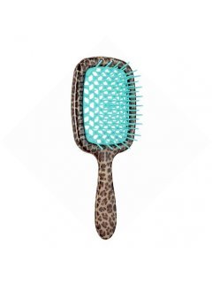 Janeke Superbrush SP230MAC - Щітка для волосся леопардова з блакитним