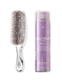 Scalp Brush Chrome Anti Static Long - Массажная щетка для волос и кожи головы